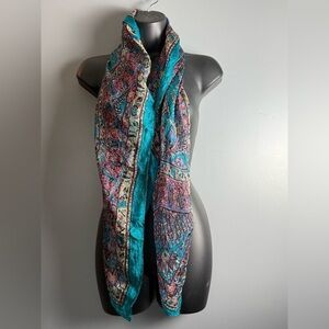 Mir Vintage 100% Pure Silk Kerchief Scarf Made in India 35" x 37"